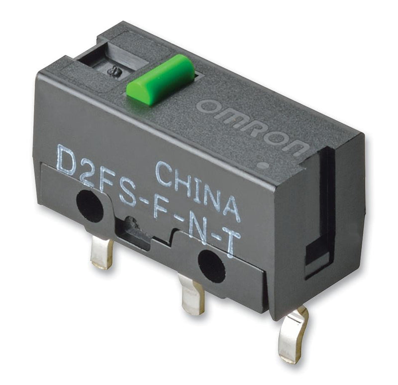 OMRON ELECTRONIC COMPONENTS D2FS-F-N-T Microswitch, SPST-NO, Through Hole, 100 mA, 6 VDC