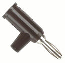 POMONA 4897-0 Banana Test Connector, Plug, Panel Mount, 15 A, 5 kV, Nickel Plated Contacts, Black
