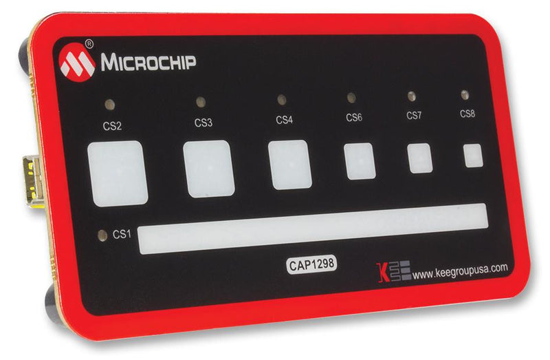 MICROCHIP DM160223 Evaluation Module, Capacitive Touch Proximity Sensing with Guard Ring, Indicating LEDs