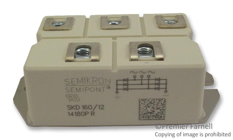 SEMIKRON SKD 160/12 Bridge Rectifier Diode, Three, 1.2 kV, 205 A, Module, 1.65 V, 5 Pins