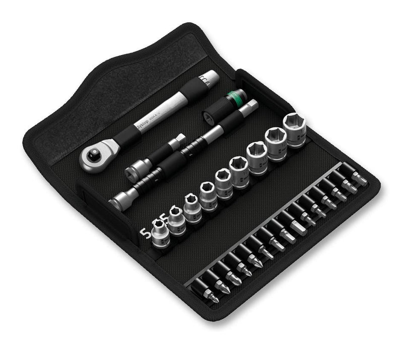 WERA 8100 SA 8 ZYKLOP METAL-KNARRENSATZ 1/4&quot; METAL RATCHET SET, 1/4", 28PCS