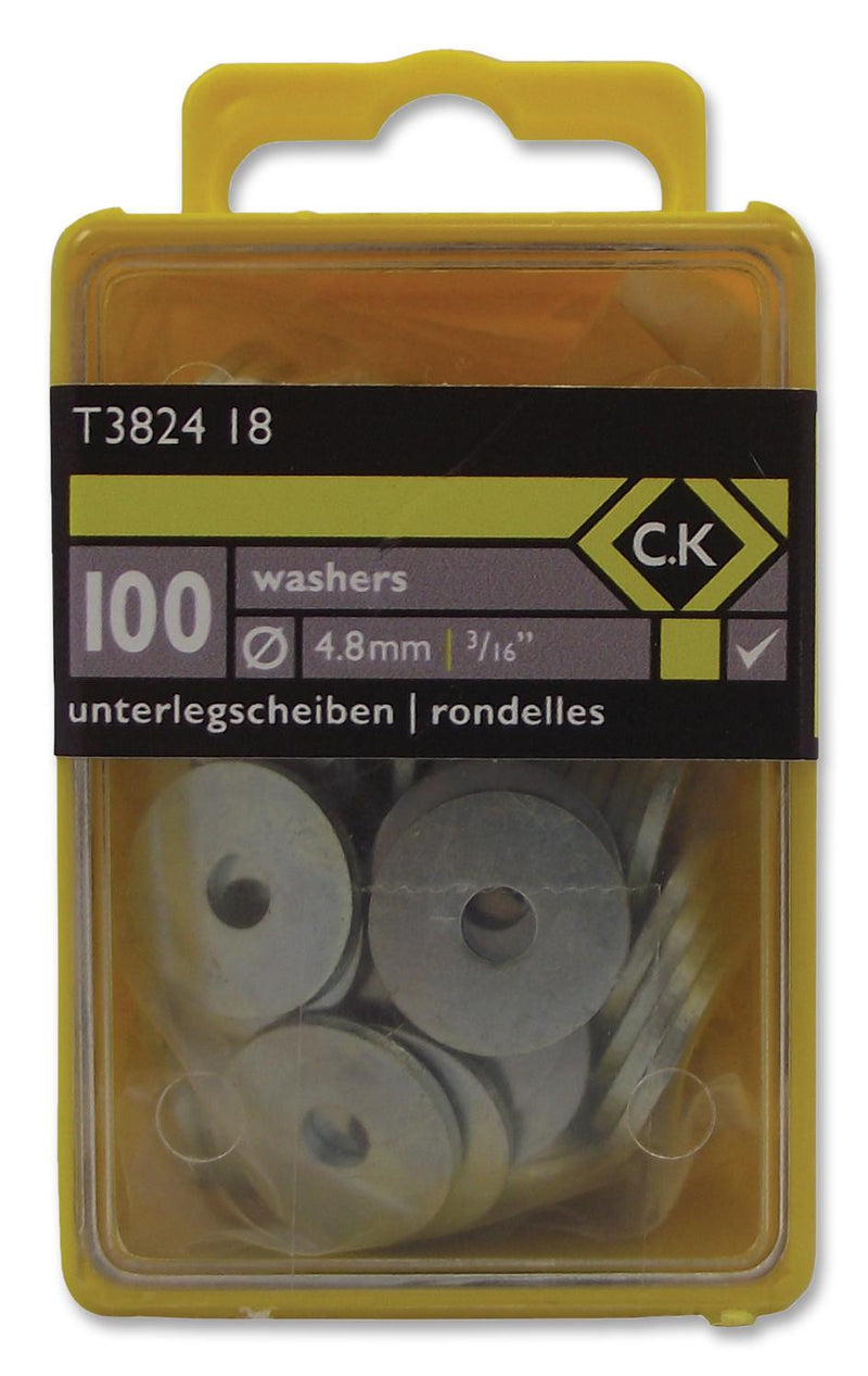 CK TOOLS T3824 18 WASHER, STEEL, 4.8MM, BOX OF 100