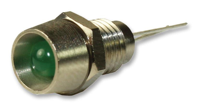 CAMDENBOSS IND513113-LED-GRN LED Panel Mount Indicator, Green, 5 VDC, 8 mm, 100 mA, Not Rated