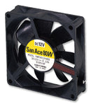 SANYO DENKI - SANACE FANS 9WP0912F401 Axial Fan, San Ace 92W Series, IP68, 12 V, DC, 92 mm, 25 mm, 30 dBA, 43.8 cu.ft/min