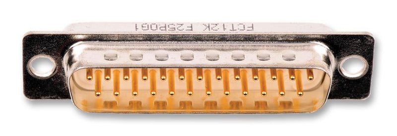 FCT - A MOLEX COMPANY F25P0G1 D Sub Connector, 25 Contacts, Plug, DB, Steel Body, Solder