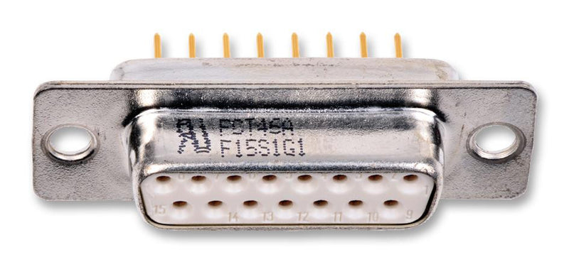 FCT - A MOLEX COMPANY F15S1G1 D Sub Connector, 15 Contacts, Receptacle, DA, Steel Body, Through Hole