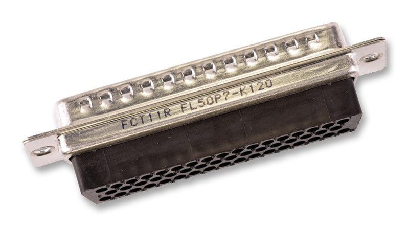 FCT - A MOLEX COMPANY FL50P7-K120 D Sub Connector, 50 Contacts, Plug, DD, FL Series, Steel Body, Crimp