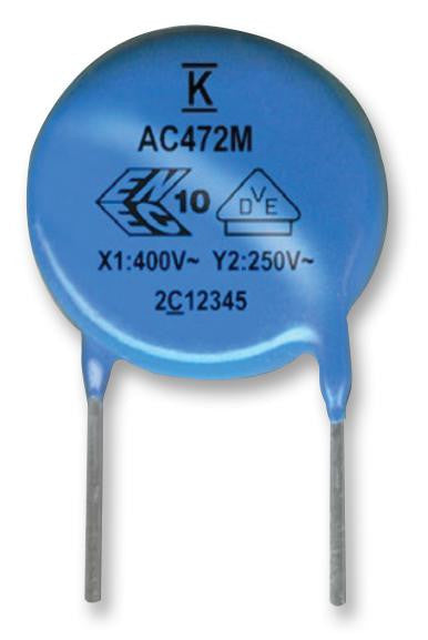 KEMET C981U103MYVDBA7317 Ceramic Suppression Capacitor, 0.01 &micro;F, 900 Series, &plusmn; 20%, X1 / Y2, 400 V, 250 V