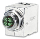 METZ CONNECT MWN911A415 In-Line Adaptor, M12, Receptacle, 8 Ways, RJ45, Receptacle, 8 Ways