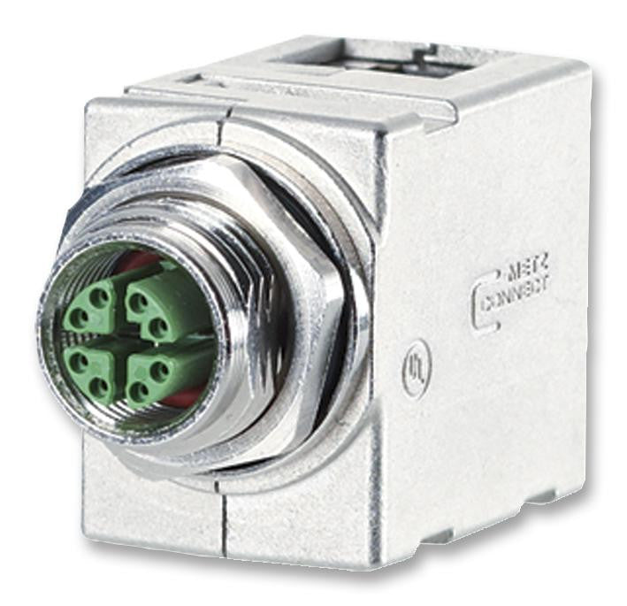 METZ CONNECT MWN911A415 In-Line Adaptor, M12, Receptacle, 8 Ways, RJ45, Receptacle, 8 Ways