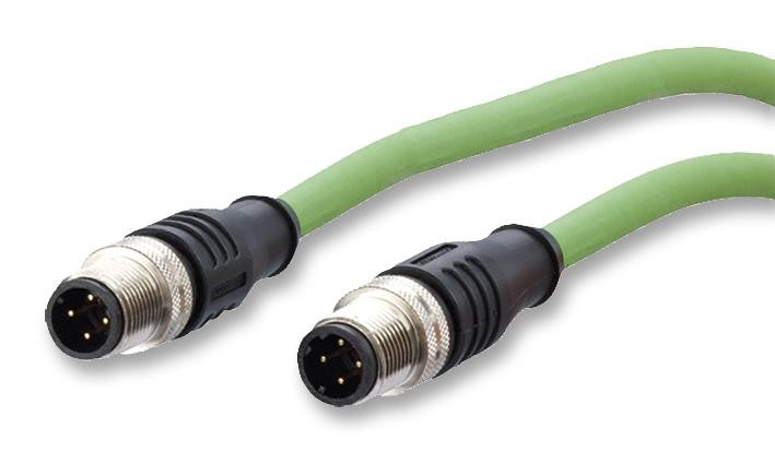 METZ CONNECT 142M1D11050 Sensor Cable, Ethernet, M12 Plug, 4 Way, M12 Plug, 4 Way, 5 m, 196.85 "