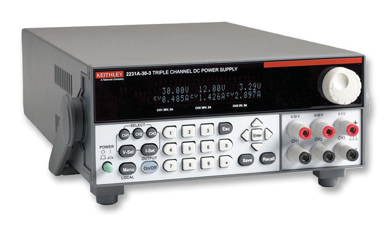 KEITHLEY 2231A-30-3 Bench Power Supply, Multiple Output DC, Programmable, 3 Output, 0 V, 30 V, 0 A, 3 A