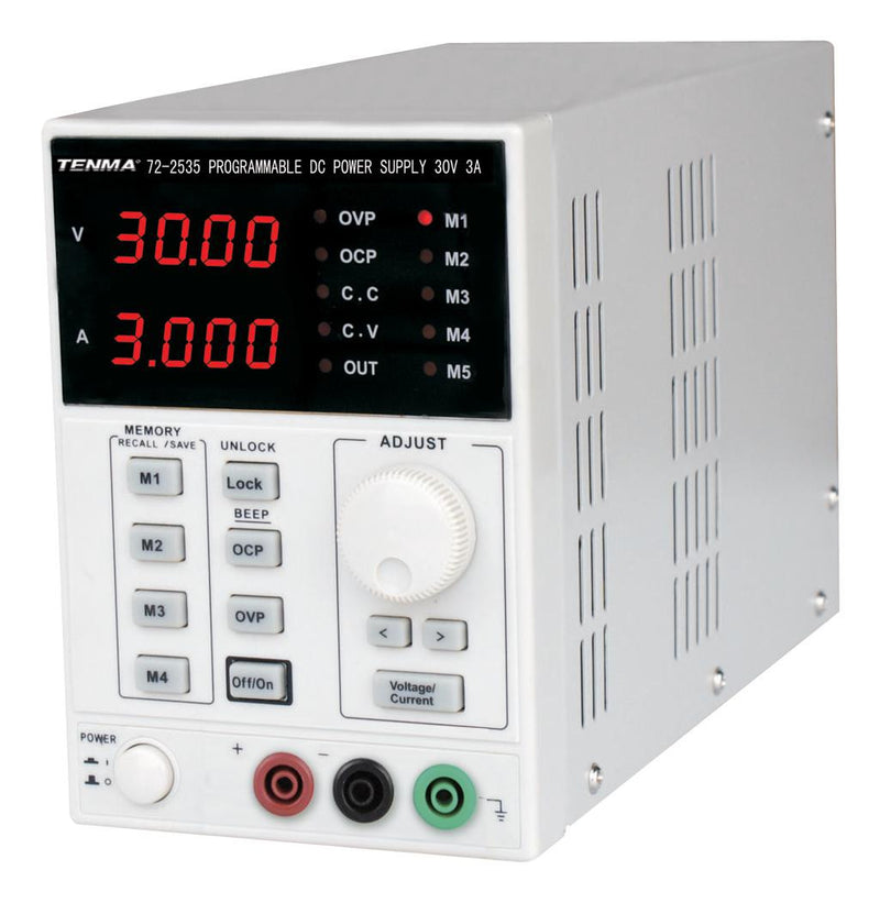 TENMA 72-2535 Single Output DC Bench Power Supply with RS-232 and USB Interfaces - 30V, 3A