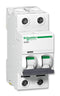 SCHNEIDER ELECTRIC A9F54202 Thermal Magnetic Circuit Breaker, iC60H Series, 440 VAC, 133 VDC, 2 A, 2 Pole, DIN Rail