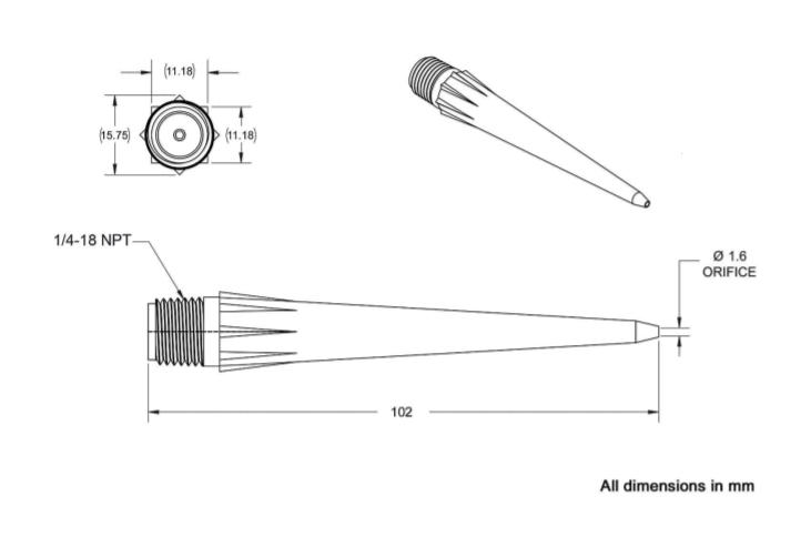 Techcon TS416-HO-HD-PK TS416-HO-HD-PK Applicator Taper Tip Nozzle 1.6mm ID x 102mm L White TS Series