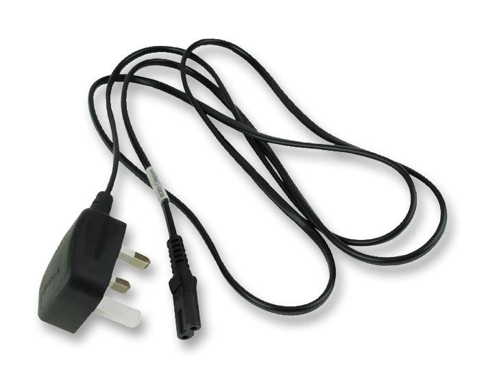 VOLEX 2165H Mains Power Cord, BS 1363, IEC 60320 C7 (Figure 8), 5.9 ft, 1.8 m, Black