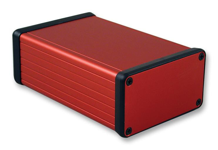 HAMMOND 1455K1201RD Metal Enclosure, 1455 Series, Extruded With Metal End Panels, PCB Box, Aluminium, 43 mm, 78 mm