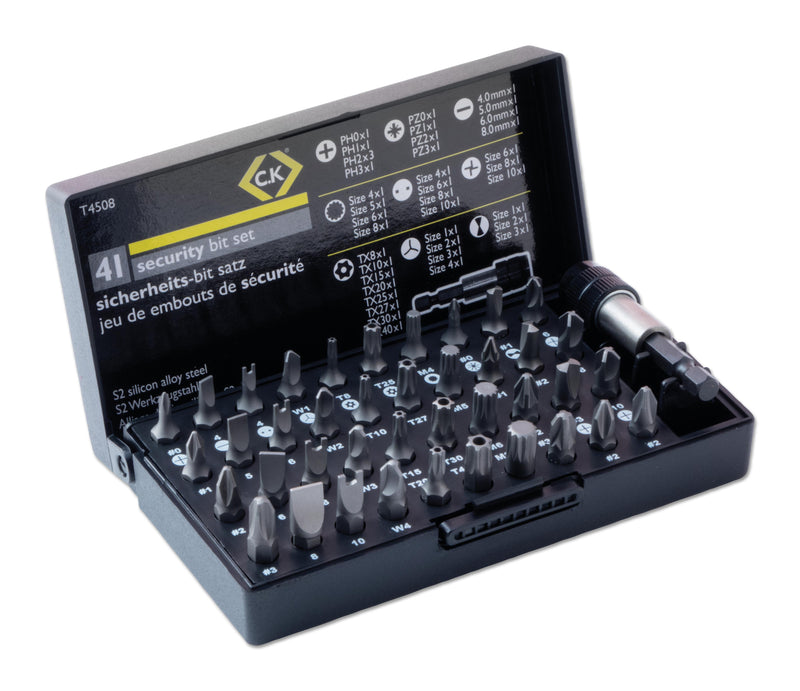 CK TOOLS T4508 SECURITY SCREWDRIVER BIT SET, 41PCS