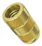 TR FASTENINGS M5-UHBRFLSF Insert, Blind, Flow-Sert&trade;, Brass, Unheaded, 11.2mm x 7.3mm, M5, Pack of 100