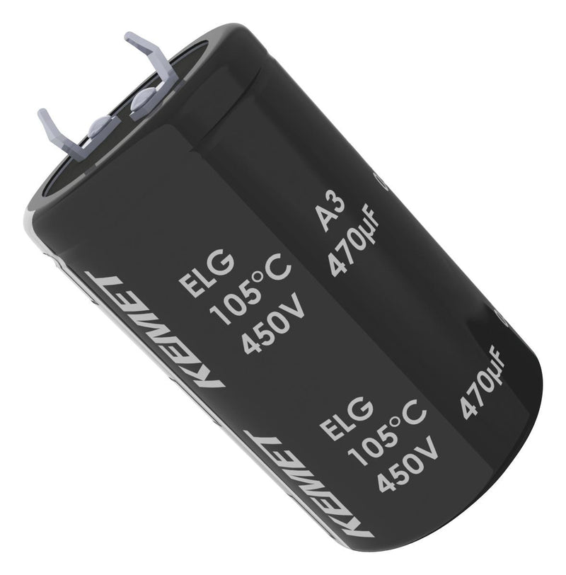 KEMET ELG107M450AR2AA Electrolytic Capacitor, Snap-in, 100 &iuml;&iquest;&frac12;F, 450 V, ELG Series, 2000 hours @ 105&iuml;&iquest;&frac12;C, &iuml;&iquest;&frac12; 20%