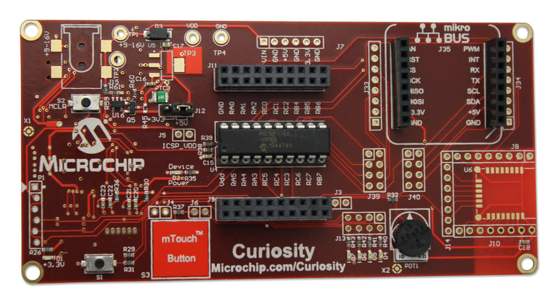 MICROCHIP DM164137 Development Kit, Curiosity Debugger, PIC , Supports 8/14/20-pin 8-bit PIC&iuml;&iquest;&frac12; Microcontrollers
