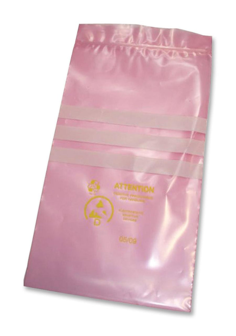 VERMASON 203005 Anti Static Bag, PE Film, With Zipper, Antistatic Bag, 6 ", 152 mm, 4 ", 101 mm, 75 &micro;m