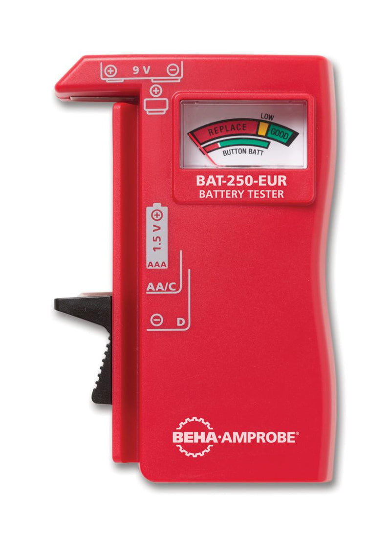 BEHA-AMPROBE BAT-250-EUR Battery Tester, 1.5V, 9V, 110 mm, 74 mm, 29 mm