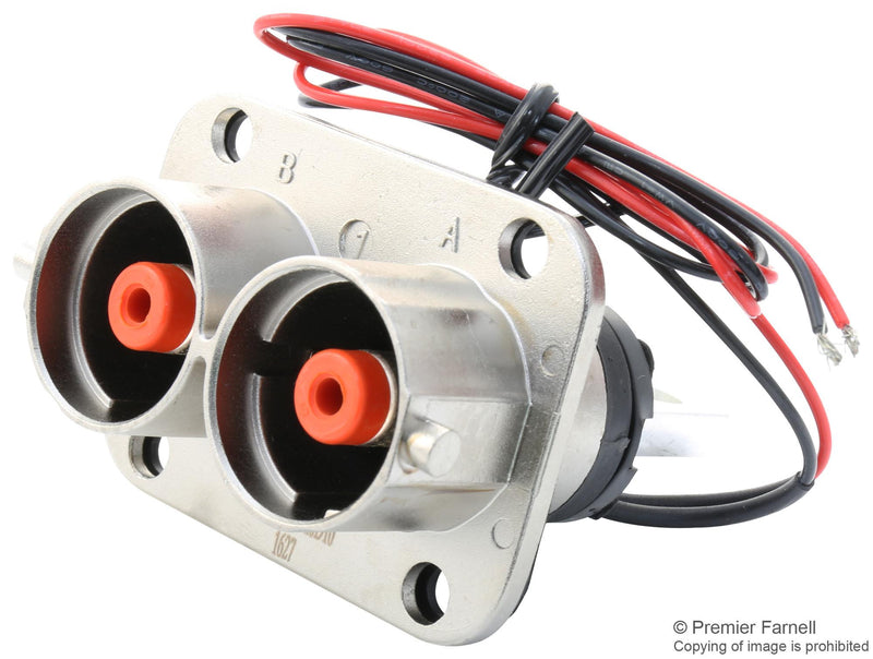 AMPHENOL INDUSTRIAL PL082X-301-10D10 Rectangular Power Connector, Panel Mount, PowerLok 300 Series, Screw, Receptacle, 2 Contacts, 30 mm