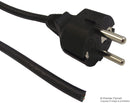 PRO POWER GW-151618 Mains Power Cord, CEE 7/7 Plug, Free Ends, 6.6 ft, 2 m, Black