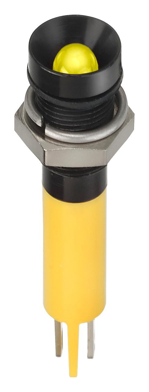 APEM Q6R1BXXY24E LED Panel Mount Indicator, Yellow, 24 VDC, 6 mm, 20 mA, 30 mcd, IP67