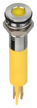 APEM Q8F1CXXHY220E LED Panel Mount Indicator, Yellow, 220 VAC, 8 mm, 20 mA, 250 mcd, IP67
