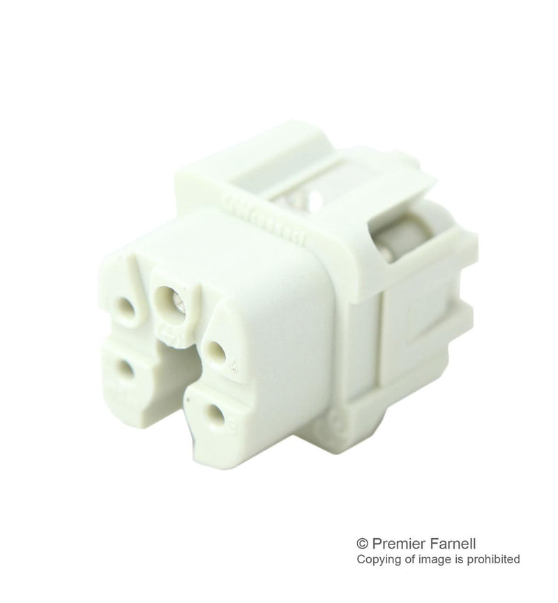 GWCONNECT BY MOLEX 7204.6002.0 Heavy Duty Connector Insert, 4+PE Signal, GWconnect Series, Receptacle, 3A, 5 Contacts, 10 A