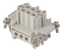 GWCONNECT BY MOLEX 7306.6003.0 Heavy Duty Connector Insert, 6+PE Signal, Wire Protection, GWconnect Series, Receptacle, 6B
