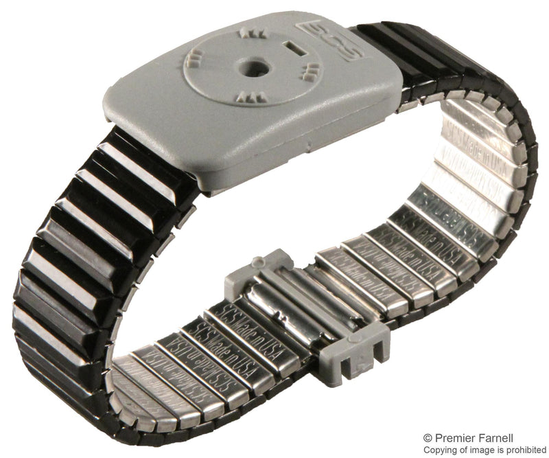 SCS 2385 DUAL CONDUCTOR METAL WRIST STRAP, MEDIUM