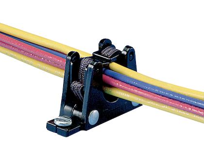 PANDUIT ER1.25-E4-X Harness Board Elastic Retainer, Screw Mount, Black Nylon 6.6, For 31.75mm Max. Bundle Dia