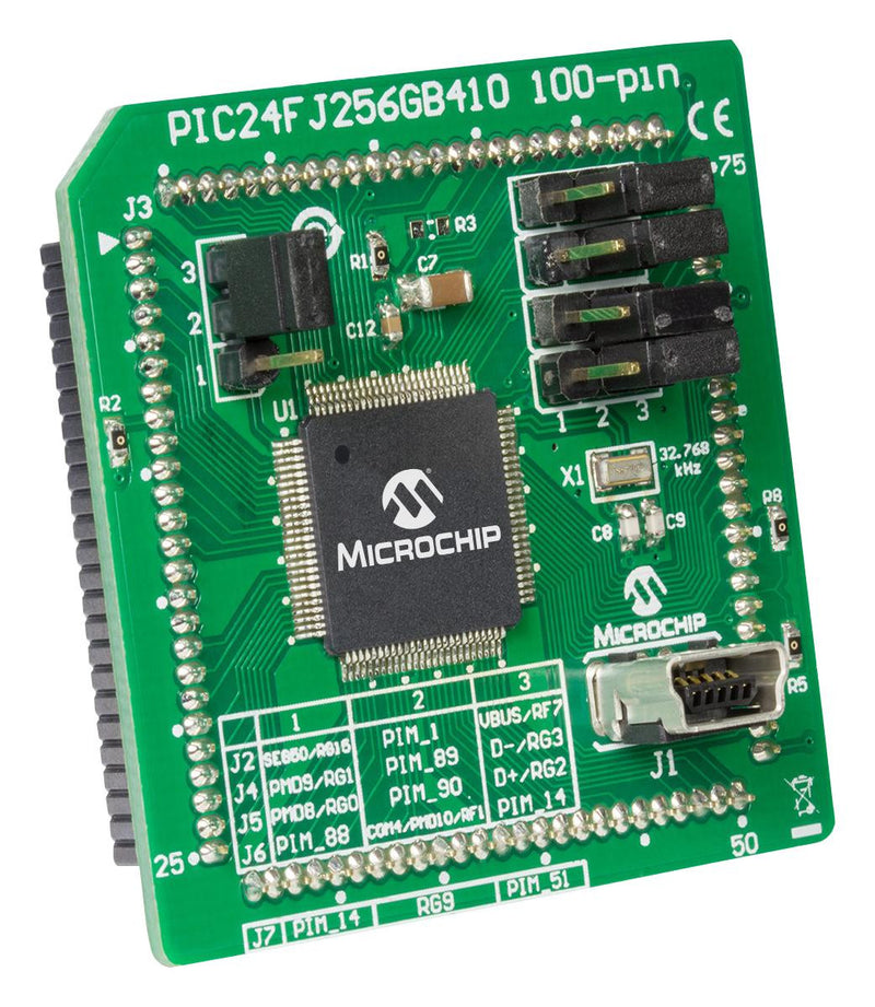 MICROCHIP MA240038 Plug-In Module, 16 MIPS MCU, 256kb Flash, Supports PICtail Plus 100-pin Socket