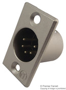 NEUTRIK NC5MP XLR Audio Connector, 5 Contacts, Plug, Panel Mount, Silver Plated Contacts, Metal Body, P Series