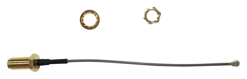 MULTICOMP MC001038 RF / Coaxial Cable Assembly, SMA Bulkhead Jack, U.FL Plug, 90&deg;, 11.8 ", 300 mm, Grey