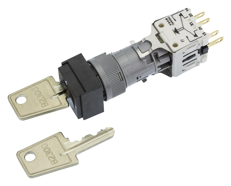 EAO 911F.401-00+200-4001-00 KEYSWITCH 2 POS MAINT 1C/O 250V, 5A SQR