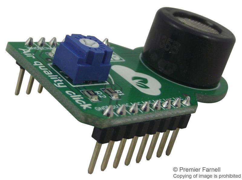 MIKROELEKTRONIKA MIKROE-1630 Air Quality Click Board, MQ-135 High-sensitivity Air Quality Sensor, Pot for Calibration, 5V