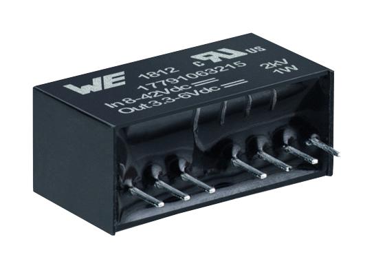 Wurth Elektronik 17791063215 Isolated Board Mount DC/DC Converter ITE & General 1 Output W 6 V 300 mA