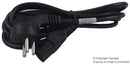 VOLEX 2115H Mains Power Cord, Mains Plug, Israel, IEC 60320 C13, 8.2 ft, 2.5 m, Black