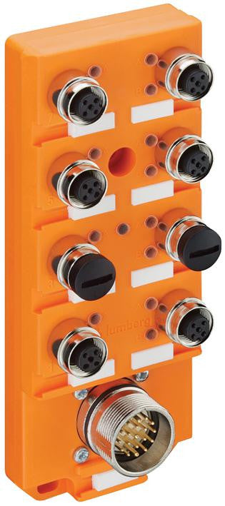 LUMBERG AUTOMATION ASBSV 8/LED 5 Sensor Distribution Box, M12 Distribution Box, 8 Ports