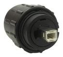 CONXALL DCC-USBBB-180 USB Sealed Connector, USB Type B, USB 2.0, Plug, 4 Position, Cable Mount, IP67, IP68
