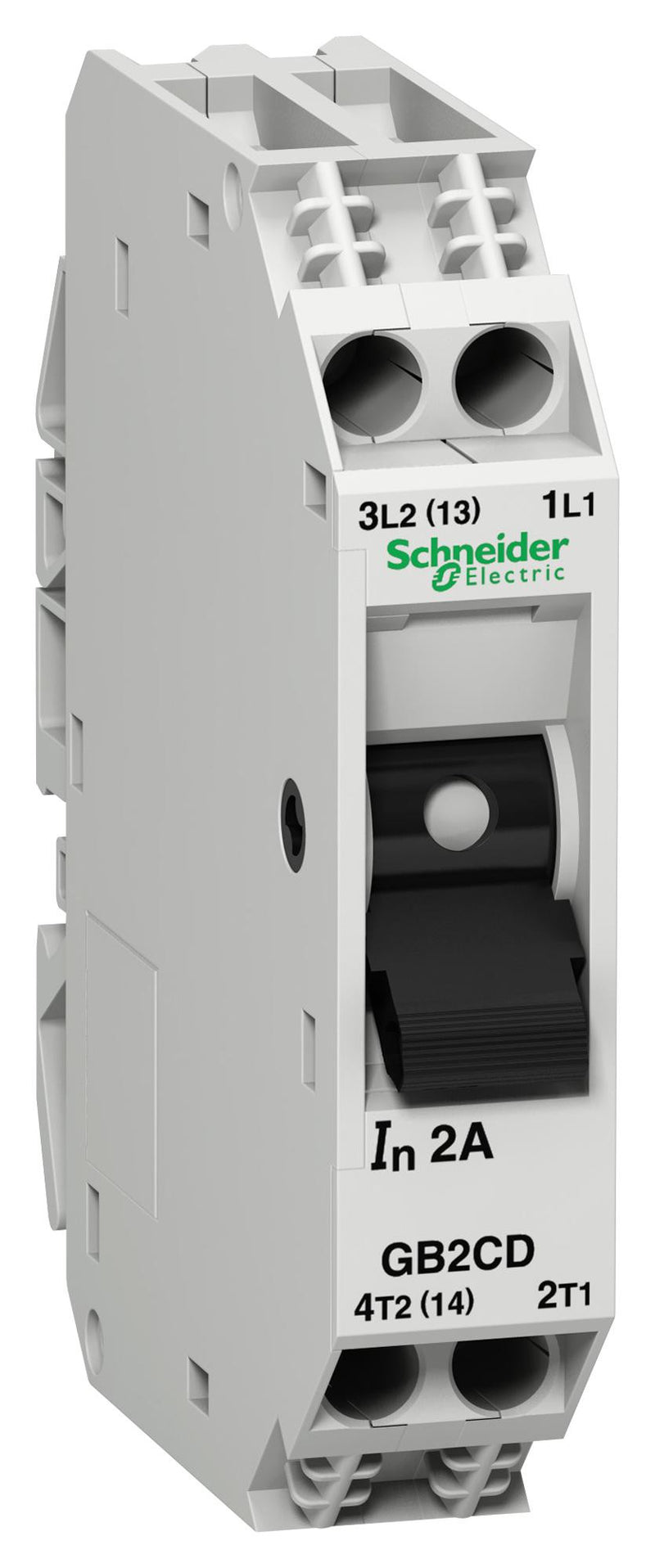 SCHNEIDER ELECTRIC GB2CD07 Thermal Magnetic Circuit Breaker, TeSys GB2 Series, 250 V, 48 V, 2 A, 1 Pole, DIN Rail