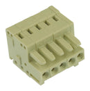 WAGO 734-105 Pluggable Terminal Block, 3.5 mm, 5 Ways, 28 AWG, 14 AWG, 1.5 mm&iuml;&iquest;&frac12;, Clamp
