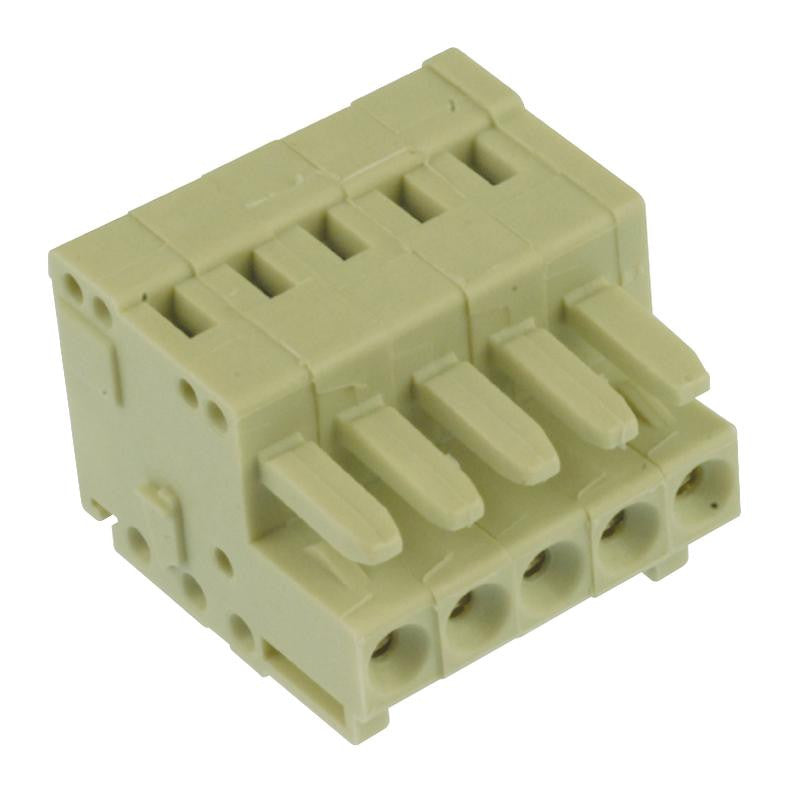 WAGO 734-105 Pluggable Terminal Block, 3.5 mm, 5 Ways, 28 AWG, 14 AWG, 1.5 mm&iuml;&iquest;&frac12;, Clamp