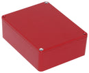 HAMMOND 1590BBSRD IP54 Red Stomp Box Aluminium Instrument Enclosure - 120x94x38mm