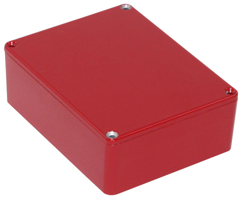 HAMMOND 1590BBSRD IP54 Red Stomp Box Aluminium Instrument Enclosure - 120x94x38mm