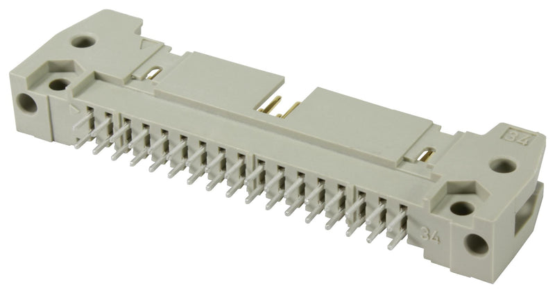 HARTING 09185606904 Wire-To-Board Connector, Shrouded, 2.54 mm, 60 Contacts, Header, SEK 18 Series, Through Hole